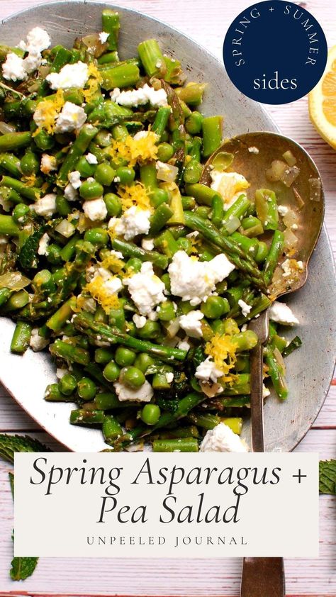 Spring Orzo Salad With Asparagus And Peas, Asparagus Pea Salad, Spring Asparagus Salad, Mothers Day Sides Dishes, Asparagus And Peas Recipes, Asparagus Salad Recipes, Asparagus Side Dish Recipes, How To Grill Asparagus, Grill Asparagus