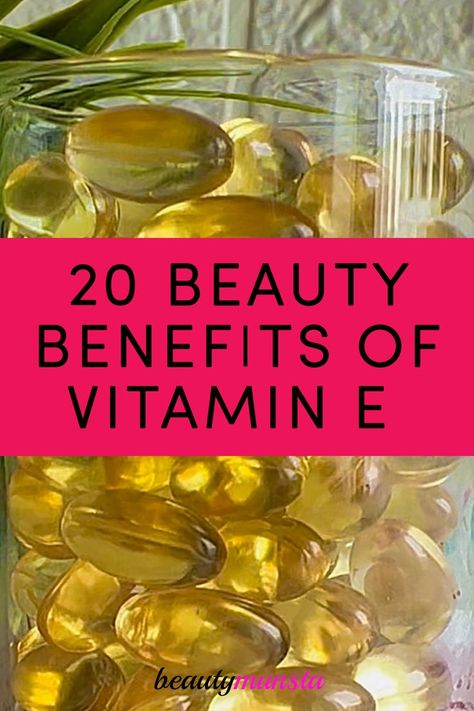 Vitamin E is one of the most important vitamins needed for overall health. Find out the beauty benefits of vitamin E capsules for skin and hair! Vitamine E Capsules, Vitamin E Capsules Uses, Vitamin E For Face, Hair Skin Nails Vitamins, Important Vitamins, Benefits Of Vitamin E, Vitamin E Capsules, Healthy Natural Hair Growth, Nail Vitamins