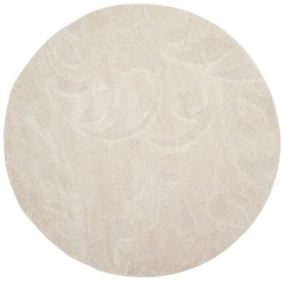 Safavieh Florida Shag Cream 7 ft. x 7 ft. Round Area Rug, Ivory Art Deco Abstract, Stunning Fashion, Shag Carpet, Solid Area Rugs, Shag Rugs, Beige Carpet, Stair Runner Carpet, Round Area Rugs, Modern Carpet