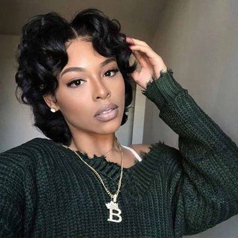 100+ Best Short Pixie Cut Hairstyles For Black Women – SurpriseHair Dressy Hairstyle, Bobs On Black Women Real Hair, Curl Bob, Pixie Cut Hairstyles, Mama Hair, Wigs Hairstyles, Hype Hair, Beauty Journal, Cut Life