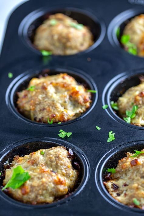 Ground Turkey Ranch Seasoning, Turkey Meatloaf Muffins Recipe, Gluten Free Turkey Meatloaf, Turkey Muffins, Gina Livy, Turkey Meatloaf Muffins, Turkey Meals, Seasoned Bread, Healthy Meatballs