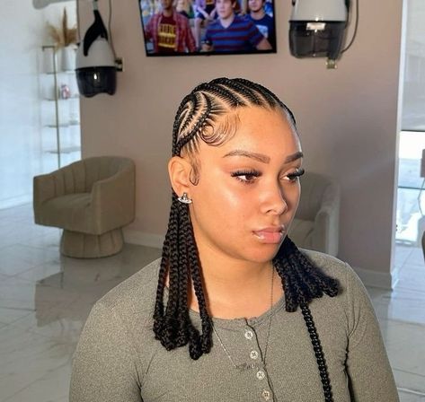 Conrow Braids Hairstyles All Back, Cornrows With Human Hair, Military Hairstyles For Black Women, All Back Hairstyle, Cornrows Natural Hair, Cornrows Braids For Black Women, Natural Hair Weaves, Cornrow Braids, Short Box Braids Hairstyles