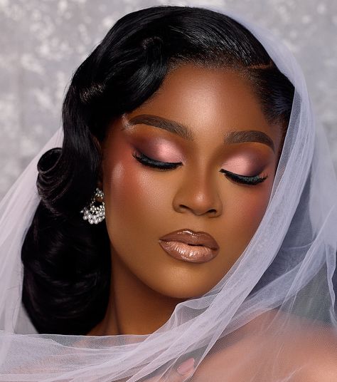 Full sultry bridal look captured in its true essence ✨✨ Hair @prikelshairltd 📸 @blakeyephotography Earring @sparkling___stones Belle @aa.ra.ni_ #bride #bridal #2024bride #ghana #ghanawedding #makeupartist #makeup #makeuptutorial #hairgoals #hairstyles Natural Bridal Makeup Black Women, Wedding Makeup For Black Skin, Black Brides Makeup, Wedding Makeup Dark Skin, Black Bride Makeup Wedding, Dark Skin Bridal Makeup, Bridal Makeup For Dark Skin, Muslim Bridal Makeup, Black Bride Makeup