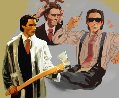 American Pshyco, Sigma Grindset, Patrick Bateman, Sketch Ideas, Sketchbook Ideas, Arte Sketchbook, Horror Characters, Christian Bale, 2d Art