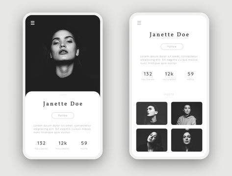 User Profile / 006 DailyUI by Moritz Kitzmann App Profile Design, Profile Ui Web, Profile Ui Mobile, User Profile Design, User Profile Ui Design, Graphic Design Profile, Profile App Ui, Profile Card Design, Profile Ui Design