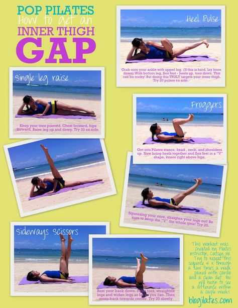 Inner Thigh Workout from Blogilates Workout Morning, Beginner Pilates, Pop Pilates, Pilates Video, Inner Thigh Workout, Pilates Training, Yoga Iyengar, Thigh Exercises, Trening Pilates