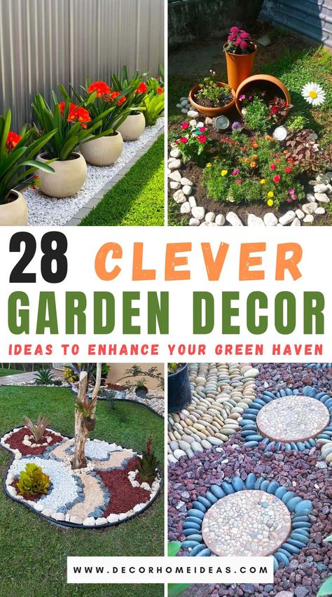 Explore 28 clever garden decorations that will elevate your outdoor sanctuary. From whimsical sculptures to functional accents, each idea is designed to enhance the beauty and charm of your green space. Get ready to transform your garden into an enchanting haven! Portulaca Flowers, Fire Pit Landscaping, Outdoor Sanctuary, Diy Front Porch, Backyard Paradise, Garden Pathway, Outdoor Porch, Garden Decorations, Diy Holiday Decor