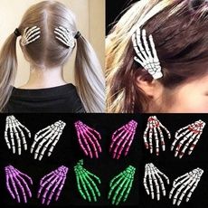 Wish - Shopping Made Fun Skeleton Hair, Gothic Hair Accessories, Black White Halloween, Printed Earrings, Halloween Hair Clips, Gothic Hairstyles, Skull Hand, Cheap Hair Products, Claw Hair Clips