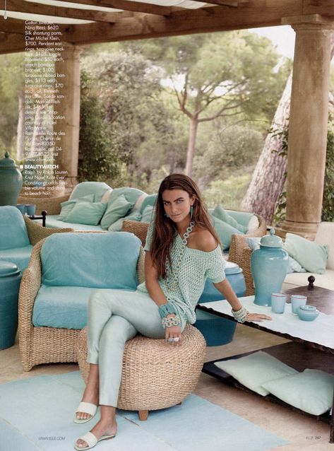 Filippa Hamilton-Palmstierna at Villa Marie, Saint-Tropez (Elle US December 2004) Filippa Hamilton, Gilles Bensimon, Paradise Photography, This Side Of Paradise, Elle Us, Saint Tropez, Floor Chair, Paradise, Villa