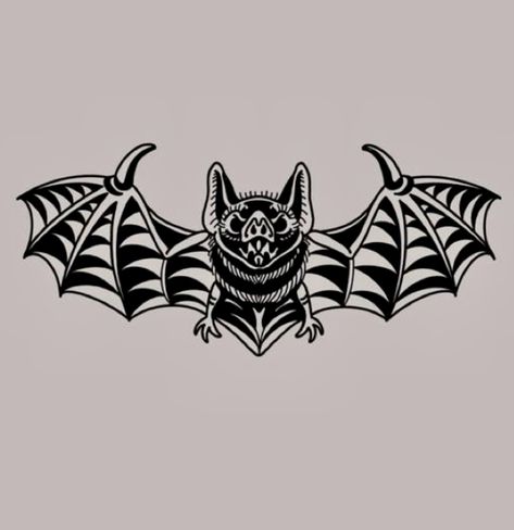 Bat Tattoos Traditional, Bat Tattoo Patchwork, Neo Trad Bat Tattoo, American Trad Bat Tattoo, American Traditional Tattoos Goth, Goth Patch Work Tattoos, Dracula Tattoo Ideas, Traditional Style Bat Tattoo, American Traditional Tattoos Skeleton