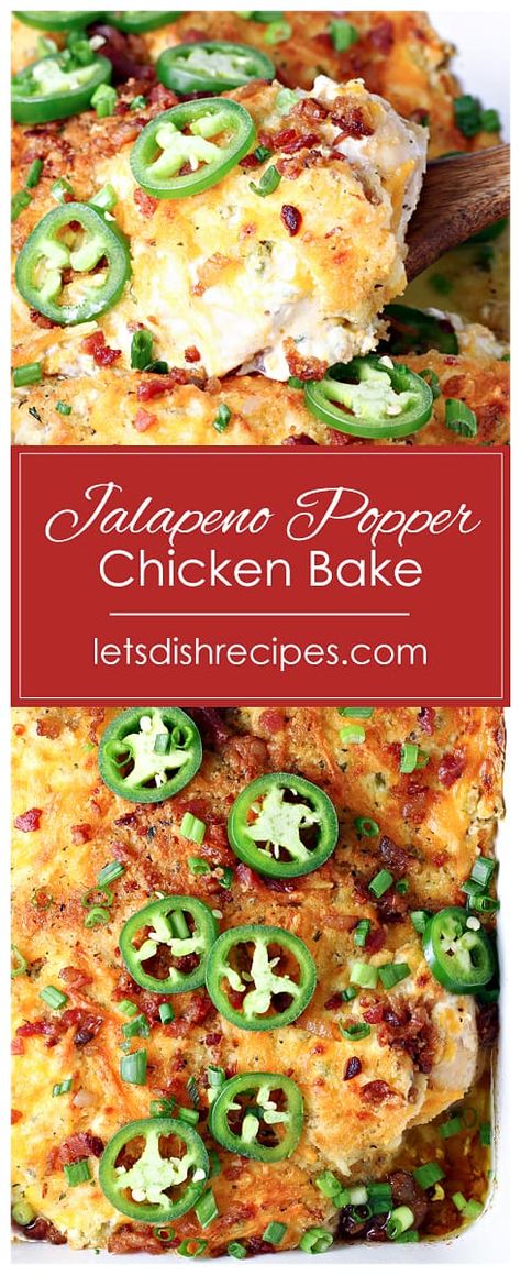 Healthy Jalapeno Popper Chicken, Baked Jalapeno Chicken, Jalapeno Ranch Chicken, Chicken Jalepeno Popper Bake, Baked Jalapeno Popper Chicken, Jalapeño Chicken Bake, Jalapeño Chicken Popper, Cream Cheese Jalapeno Chicken, Jalopena Popper Chicken Casserole Recipe