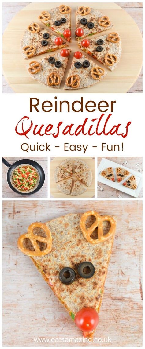 Fun Christmas Food For Kids, Christmas Food For Kids, Fun Christmas Food, Pizza Quesadillas, Cooking With Kids Easy, Easy Christmas Dinner, Christmas Dinner Ideas, Food For Kids, Christmas Lunch