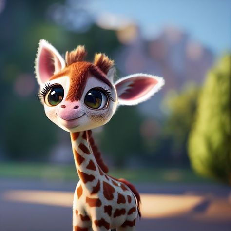 Lindo bebé jirafa con ojos grandes encan... | Premium Photo #Freepik #photo #ilustracion-infantil #jirafa-bebe #animales-lindos #animado Photo Cute, Baby Giraffe, 3d Rendering, Big Eyes, Cartoon Illustration, Cartoon Character, Premium Photo, Cartoon Characters, Stock Photos