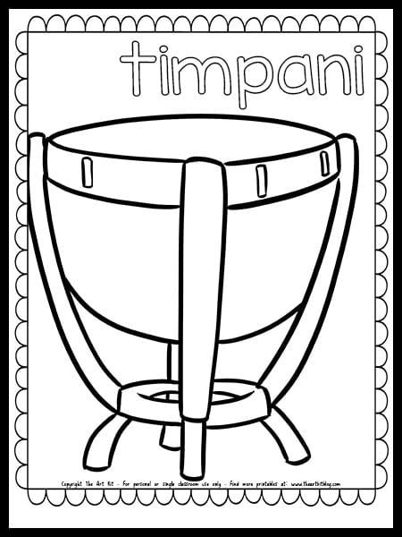 Timpani Coloring Page FREE PRINTABLE Download Coloring Page Free Printable, Simple Drawings, Email Marketing Tools, How To Make Slime, Educational Activities For Kids, Fun Printables, Elementary Music, Download Printables, Printer Paper