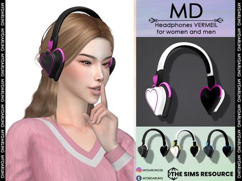 The Sims Resource - Sims 4 - Hats - Mydarling20 - HEADPHONES VERMEIL ADULT Sims 4 Cc Headphones Y2k, Sims 4 Cc Earphones, Sims 4 Cc Headphones Around Neck, Headphones Sims 4 Cc, Sims 4 Headphones Cc, Sims 4 Cc Headphones, Sims4 Outfits, The Sims 4 Pack, Sim4 Cc