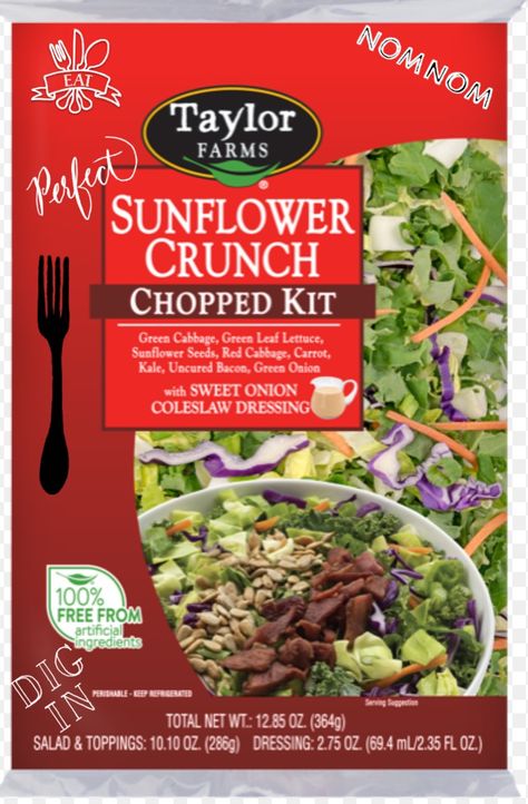 Hard to find so buy a lot! Sunflower Crunch Salad, Sunflower Salad, Broccoli Feta, Salad Kit, Sweet Dressing, Food Nutrition Facts, Crunch Salad, Uncured Bacon, Slaw Dressing