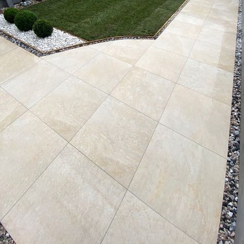 Cream Patio Paving, Cream Porcelain Patio, Cream Patio, Mum Garden, Porcelain Patio, Paving Tiles, Outdoor Porcelain Tile, Porcelain Slab, Outdoor Tile