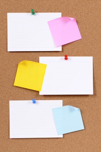 Paper and sticky notes | Free Photo #Freepik #freephoto #pinboard #bulletin-board #pin-board #paper-pin Paper Pin, Planner Board, Doodle Notes, Sticky Paper, Paper Mockup, Ipad Background, Instagram Frame Template, Photo Collage Template, Collage Template