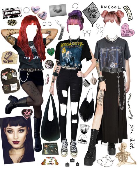 Punk Outfits 90s, 90s Rockstar Aesthetic, Punk Rockstar, Edgy Hairstyles, 2000s Punk, Outfits Primavera, Rocker Outfit, 2000s Cartoons, Rockstar Aesthetic