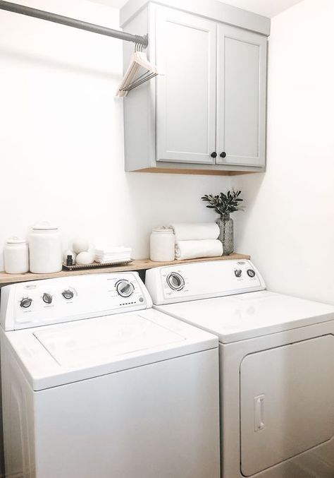 Laundy Room, Laundry Room Update, White Laundry Rooms, Small Laundry Room Makeover, Dream Laundry Room, Laundry Room Closet, Laundry Room Renovation, Laundry Room Shelves, Laundry Room Remodel