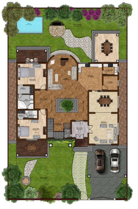 2 Kanal house plan with a large Garden Space in Front and Back. 2kanal House Plan, 2 Kanal House Plan, Kanal House Plan, 30x50 House Plans, House Structure Design, House Structure, Lawn Design, Architecture Ideas, Large Garden