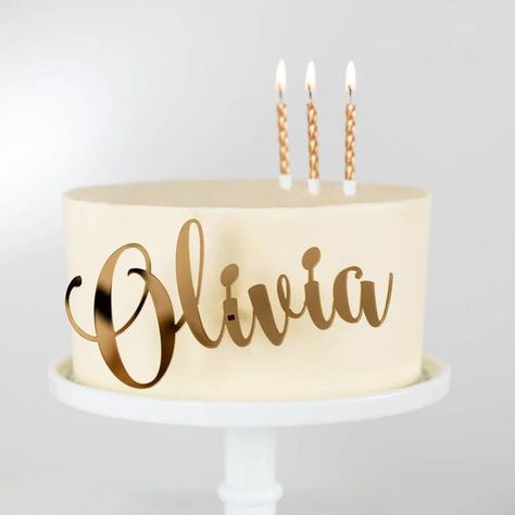 Personalised Acrylic Side On Cake Topper Name Toppers For Cakes, Personalized Cake Topper Birthday, Cricut Cake, Love Cake Topper, Name Decorations, Toppers Diy, Unique Cake Toppers, Gold Cake Topper, Cake Name