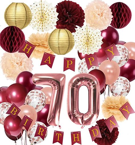 Amazon.com: 70th Birthday Decorations for Women Burgundy Rose Gold Birthday Party Decorations Polka Dot Fans for 70 Fall Burgundy Rose Gold Birthday Decorations Autumn Theme: Health & Personal Care Wine Birthday Party Decorations, 70th Birthday Party Decorations, Burgundy Birthday, Wine Birthday Party, 70th Birthday Parties Decorations, Birthday Decorations For Women, Gold Birthday Party Decorations, 60th Birthday Party Decorations, Gold Birthday Decorations