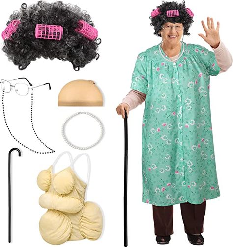 Granny Costume For Adults, Old People Clothes, Old People Outfits, Old Lady Outfits Ideas, Old People Party Theme, Old Woman Costume, Old Person Costume, Old Lady Costume For Women, Old Lady Outfit