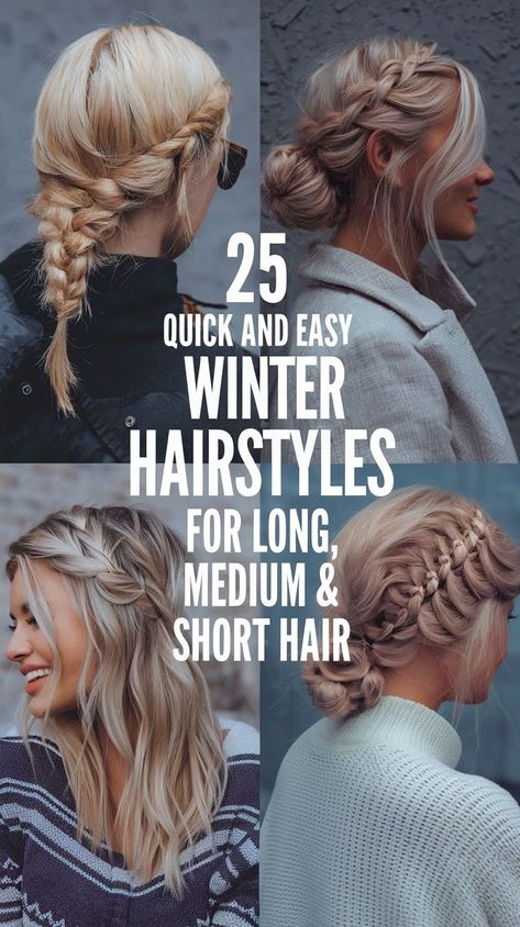 Medium length hair is versatile, and quick and easy hairstyles like a twisted half-up style or a simple ponytail with a twist are great options for school kids and adults alike. These medium length hair tutorials are ideal for busy mornings when you need a chic, super easy look that works for both casual and professional settings. Ethereal Hairstyles, Winter Hair Styles, Winter Hair Ideas, Neat Bun, Winter Hairstyle Ideas, Make Ahead Christmas Appetizers, Easy Winter Hairstyles, Halloween Tree Decorations, Hairstyle 2024