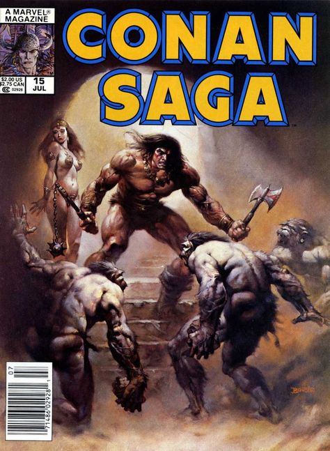 Conan Saga #15 - The Citadel at the Center of Time; The Curse of The Cat-Goddess (Issue)Boris Vallejo cover Bell Art, Bd Art, Boris Vallejo, Frank Frazetta, Conan The Barbarian, Red Sonja, Pulp Art, Fantasy Artist, Arte Fantasy