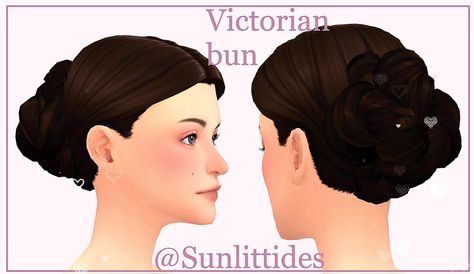 Sims 4 Bun, Sims 4 Decades Challenge, Sims Stories, Pelo Sims, Sims 4 Mm Cc, Victorian Hairstyles, Sims Games, Sims 4 Mm, Gibson Girl