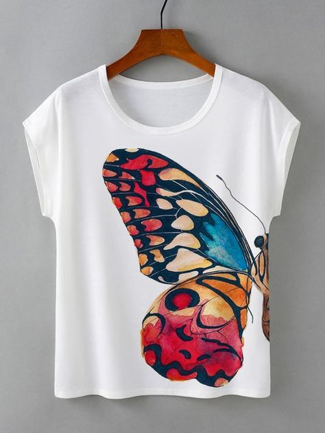 Tshirt Painting Ideas Creative For Women, Tshirt Printing Business, Painted Shirt, Fabric Paint Shirt, Printed Tee Women, Doodle Art Flowers, Tshirt Painting, Paint Shirts, T Shirt Painting