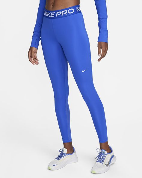 Blue Nike Pros, Mesh Panel Leggings, Blue Tights, Nike Pro Leggings, Nike Pro Women, Leggings Nike, Womens Leggings, Womens Nike, Blue Nike