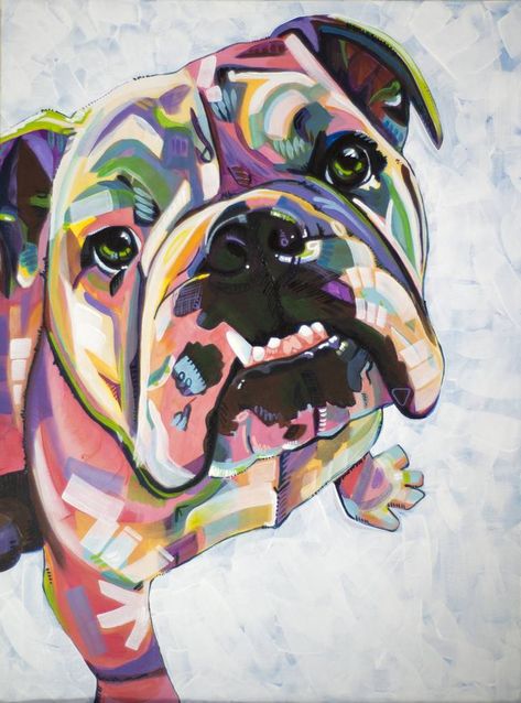 English Bulldog Painting, Bulldog Painting, English Bulldog Art, Bulldog Tshirt, Bulldog Tattoo, Bulldog Print, Bulldog Art, British Bulldog, English Bulldogs