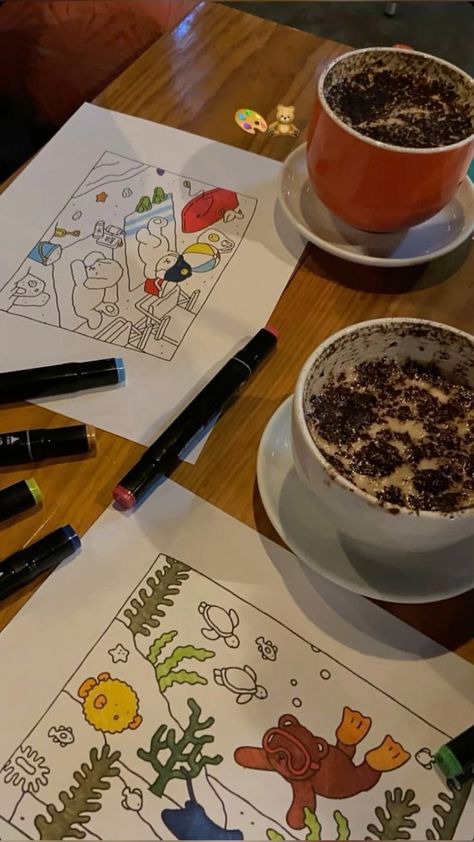 Coloring Date Aesthetic, Best Friend Dates Ideas, Coloring Date Night, Date Ideas With Friends, Couple Dates Aesthetic, Friend Dates Aesthetic, Dates Ideas Aesthetic, Bestie Dates Ideas, Friends Date Ideas