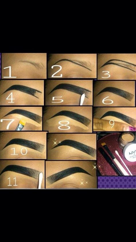 Eyebrow Tutorial Shaping, Face Makeup Tutorial Video, Membentuk Alis, Eyebrow Makeup Tutorial, Natural Make Up Looks, Beginners Eye Makeup, Eyebrow Makeup Tips, Makeup For Black Skin, Brown Skin Makeup