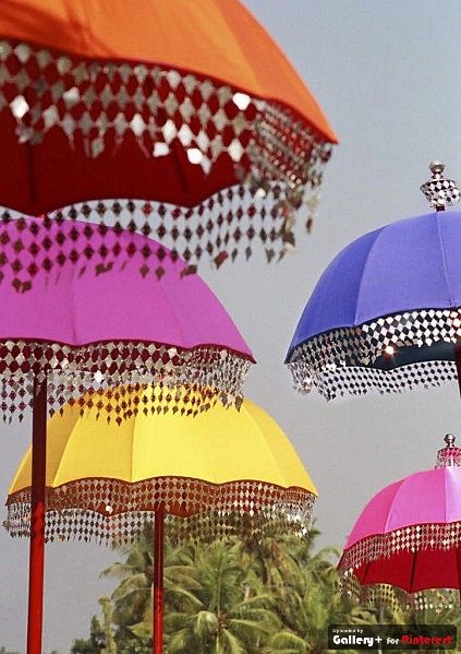 ✮ Indian Garden, Colorful Umbrellas, Bollywood Party, Under My Umbrella, Umbrellas Parasols, Patio Umbrellas, Over The Rainbow, Hippie Chic, Namaste