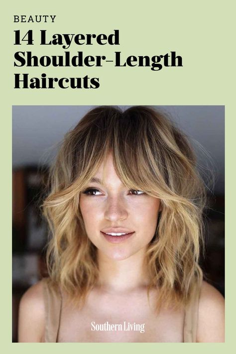 Grow Out Shoulder Length Hair, Popular Medium Haircuts, Fall 2023 Shoulder Length Hair, Medium Length Haircut Volume On Top, Multi Layer Haircut Shoulder Length, Above The Shoulder Shag Haircut, Medium Fringe Haircut Shoulder Length, Right Above The Shoulder Haircut, Medium Length Haircut By Hair Pattern