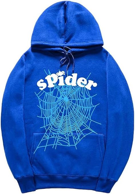 CORIRESHA Fashion Spider Web Hoodie Long Sleeve Drawstring Unisex Cotton Sweatshirt with Pockets Spider Web Hoodie, Animal Hoodie, Swag Outfits Men, Basic Hoodie, Hoodie Brands, Winter Animals, Couples Hoodies, Sports Hoodies, Branded Sweatshirts