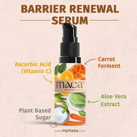 Our barrier renewal serum is clinically proven to moisturize your skin to the requisite proportion. A selected blend of essentials helps strengthen the barrier and restore its natural hydration system. With @maeaskincare your skin appears softer, smoother, healthier and more youthful! Get our products on Amazon and www.mymaea.com 🛒 #serum #renewalserum #probiotic #probiotics #skinpigmentation #skincare #skincareroutine #skin #skincareproducts #selfcare #skincaretips #maea #maeaskincare Skincare Advertising, Oil Ads, Smoothie Flavors, Natural Hydration, Aloe Vera Extract, Ascorbic Acid, Creative Ads, Ads Creative, Probiotics