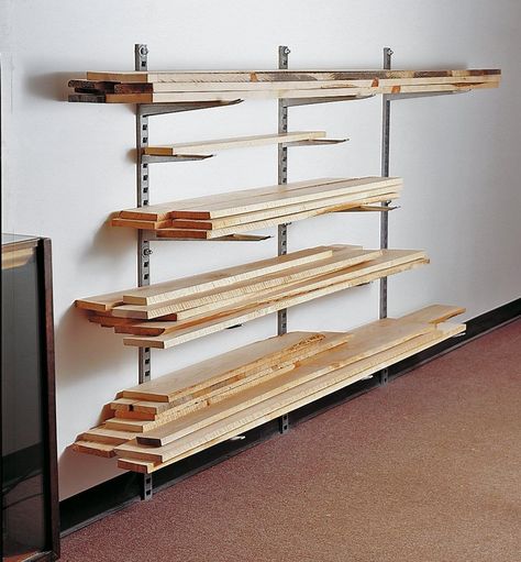 Lumber Storage Rack, Lumber Rack, Jet Woodworking Tools, Storage Shed Organization, Lumber Storage, Woodworking Desk, Hardware Storage, Lee Valley Tools, Lee Valley