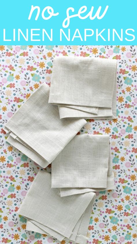 No-Sew Linen Napkins Diy Dinner, Diy Napkins, Fall Entertaining, Afternoon Tea Parties, Flour Sack Towels, Tea Parties, No Sew, Cotton Napkins, Linen Napkins