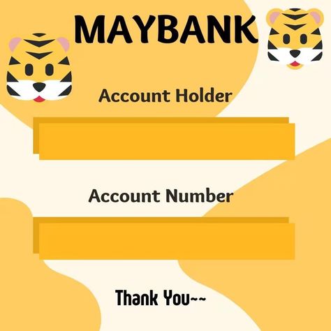 Kad Bank Design, Akaun Bank Template, Acc Bank Template Maybank, Maybank Template Design Cute, Maybank Account Template, Bsn Account Template, Maybank Template, Bank Template Design, Cimb Bank Template Design