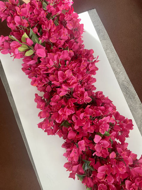 shop now Mediterranean Bougainvillea, Flower Tablescape, Magenta Decor, Artificial Bougainvillea, Pineapple Cupcake, Bougainvillea Wedding, Palm Royale, Bougainvillea Flower, Floral Centrepiece