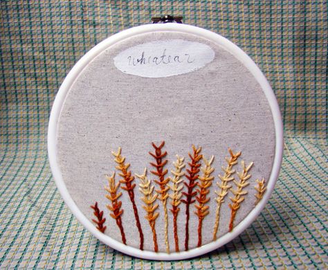 Anna Scott : Wheat-ear stitch Wheat Stitch Embroidery Design, Wheat Embroidery Design, Lammas Celebration, Wheat Stitch, Wheat Embroidery, Wheat Drawing, Wheat Tattoo, Lammas Lughnasadh, Anna Scott