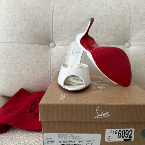 Christian Louboutin Me Dolly 100, white/blanco, size... - Depop Louboutin Me Dolly, White Heels, Christian Louboutin, The 100, Size 7, Makeup, White, Make Up