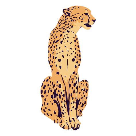 Cheetah animal sitting semi flat PNG Design Sitting Cheetah Tattoo, Cheetah Illustration Drawings, Graphic Tees Design Prints Png, Sitting Cheetah, Cheetah Cartoon, Cheetah Clipart, Graphic Tees Design Prints, Asiatic Cheetah, Cheetah Illustration