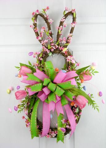 Wreaths Mesh, Easter Mesh Wreaths, Diy Frühling, Easter Door Wreaths, Easter Spring Wreath, Easter Wreath Diy, Diy Spring Wreath, Spring Easter Crafts, Easter Bunny Wreath