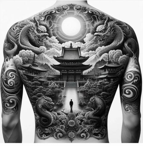 Dragon And Samurai Tattoo, Back Tattoo Men Full, Samurai Full Back Tattoo, Hannya Back Tattoo, Full Back Tattoo For Men Ideas, Lao Tattoo Ideas, Tattoo Espalda Hombre, Tattoo Full Back, Tattoo Japonais