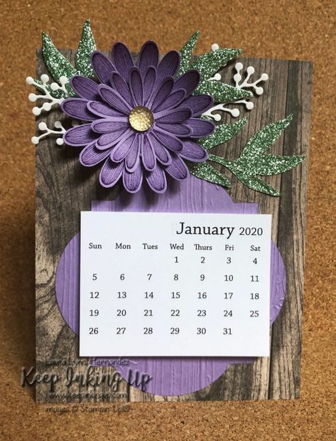 Keep Inking Up - Part 2 Handmade Calendar Ideas, Handmade Desk Calendar, Homemade Calendar, Notepad Crafts, Handmade Calendar, 3d Calendar, Diy Desk Calendar, Calendar Holder, Easel Calendar